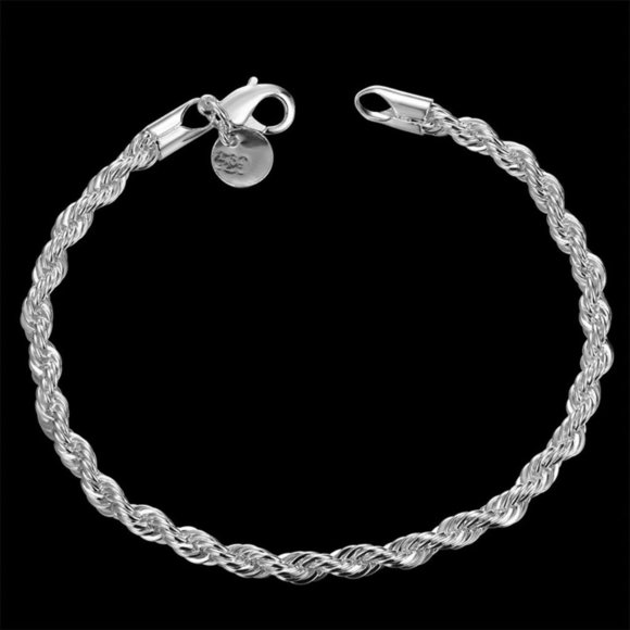 *NEW 925 Sterling Silver Braided Chain Bracelet - Picture 6 of 6